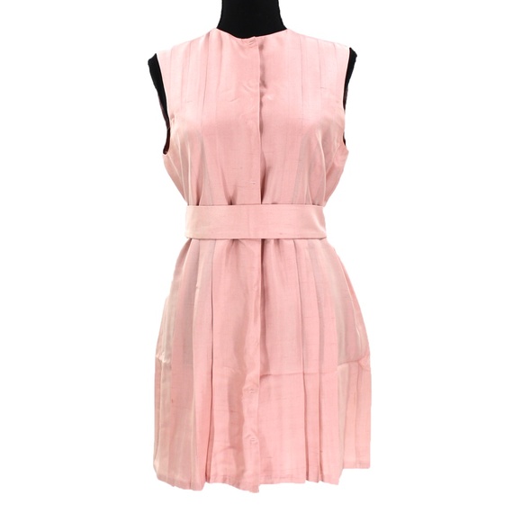 Emilia Wickstead Dresses & Skirts - Emilia Wickstead Silk Snap Front Sleeveless Cinched Belted Pleated Mini Dress S